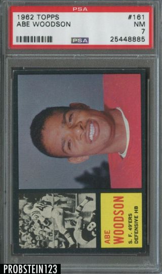 1962 Topps Football Setbreak 161 Abe Woodson San Francisco 49 