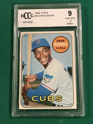 1969 Topps Ernie Banks Chicago Cubs 20 Baseball Card