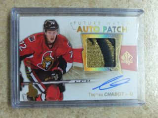 16 - 17 Ud Spa Sp Authentic Future Watch Fw Auto Rc Rookie Patch Thomas Chabot/100