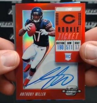 Anthony Miller Contenders Optic Red On - Card Auto /199 Rookie Ticket Bears