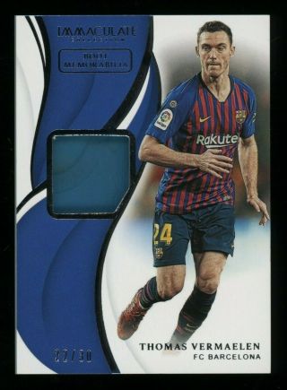 2018 - 19 Immaculate Boot Thomas Vermaelen Match Worn Cleat 22/30 Fc Barcelona
