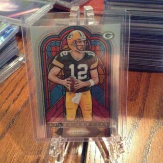 Aaron Rodgers 2018 Prizm Stained Glass Refractor Insert Sg - 2 Packers
