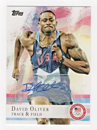 2012 Topps Usa Olympic Team Autograph David Oliver Track And Field High Hurdles