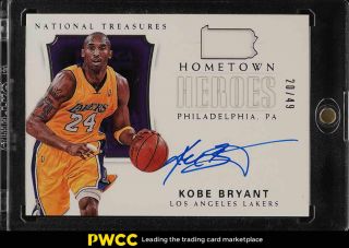 2017 National Treasures Hometown Heroes Kobe Bryant Auto /49 Hh - Kbr (pwcc)