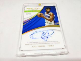 2017 - 18 Immaculate Moments Autographs Auto Acetate Joel Embiid D /49