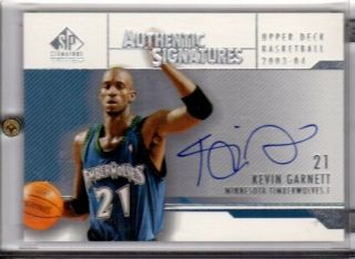 2003 - 04 Sp Authentic Signatures Kga Kevin Garnett Sp Auto Autograph