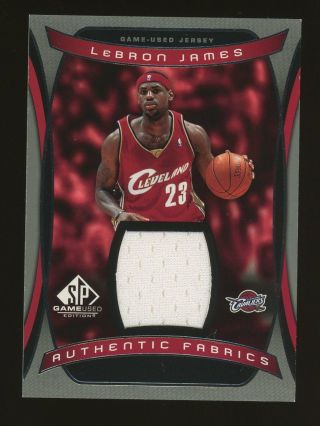 2004 - 05 Sp Game Authentic Fabrics Jersey Lebron James 2nd Year Card Cavs