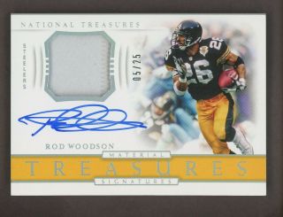 2018 National Treasures Rod Woodson Jersey Auto 5/25 Pittsburgh Steelers
