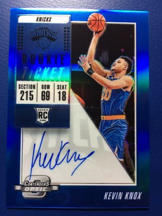 Kevin Knox 2018 - 19 Panini Contenders Optic Blue Prizm Rc Auto D 79/99