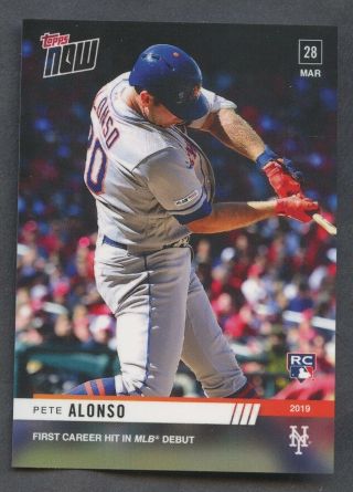 Pete Alonso 2019 Topps Now 1st Career Hit 12 Rc Ny Mets First Peter Debut