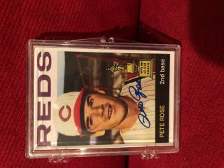 Pete Rose Signed 1964 Topps Reprint Card 125 Auto - - Reprint Card - Live Auto - Signe