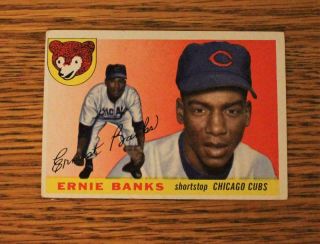 1955 Topps 28 Ernie Banks Chicago Cubs HOF Baseball Card Ex 2
