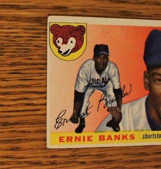 1955 Topps 28 Ernie Banks Chicago Cubs HOF Baseball Card Ex 3