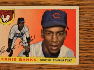 1955 Topps 28 Ernie Banks Chicago Cubs HOF Baseball Card Ex 4