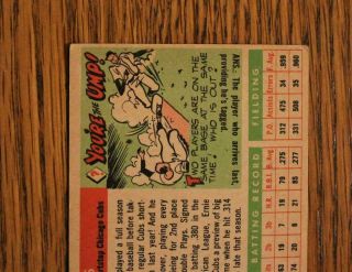 1955 Topps 28 Ernie Banks Chicago Cubs HOF Baseball Card Ex 7