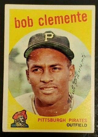 1959 Topps Baseball Card Bob Clemente 478 Ex Range Bv $150