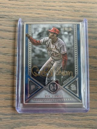 2019 Topps Museum Bob Gibson Gold Framed Auto Gold On - Card Autograph 12/15