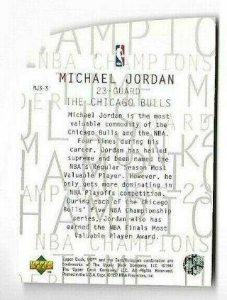 Michael Jordan 1997 Upper Deck UD3 MJ3 Die Cut Chicago Bulls 2