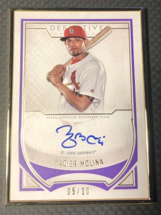 2019 Topps Definitive Yadier Molina Cardinals Gold Frame Auto Sp 5/10