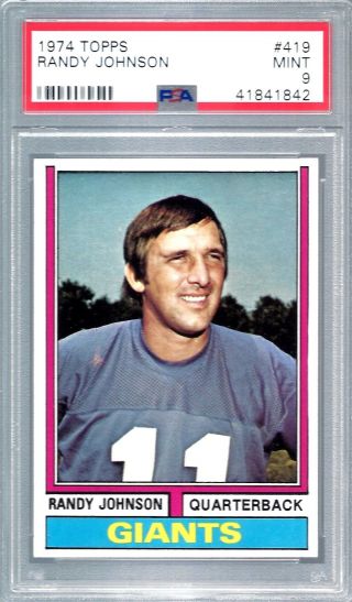 1974 Topps Football Randy Johnson 419 Psa 9 (1842) Pop 14