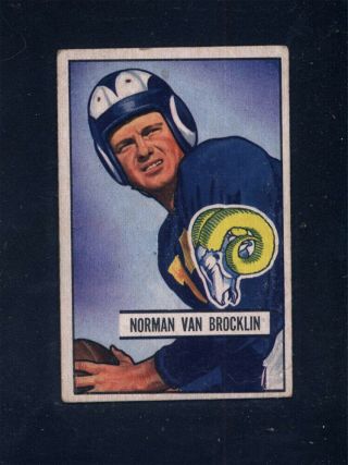 1951 Bowman 4 Norman Van Brocklin Rookie Hof Rams (vg) [mk] 698255