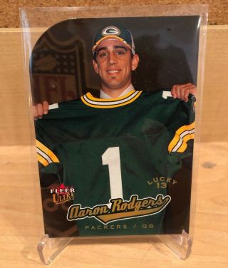 2005 Fleer Ultra Aaron Rodgers Lucky 13 Gold Medalion Rookie Green Bay Packers