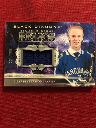 2018 - 19 Black Diamond Elias Pettersson Rookie Patch /299 Vancouver Canucks