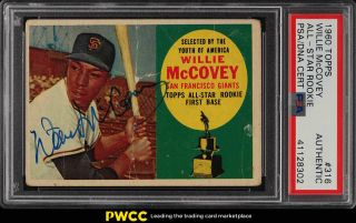 1960 Topps Willie Mccovey Signed Rookie Rc Psa/dna Auto 316 Psa Auth (pwcc)