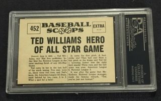 1961 Nu - Card Scoops PSA 7 NM Ted Williams 452 2