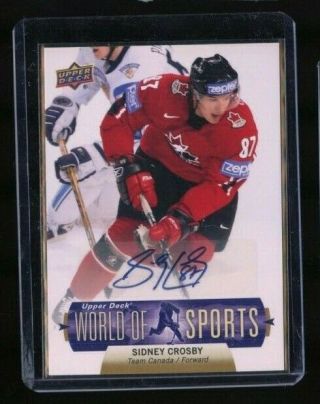 2011 Upper Deck World Of Sports Sidney Crosby Auto Autograph 143 Penguins