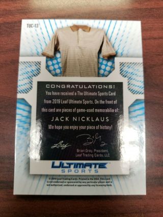 2019 Leaf Ultimate Sports 1/1 Jack Nicklaus 8 Piece Memorabilia Card 2