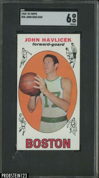 1969 Topps Basketball 20 John Havlicek Celtics Rc Rookie Hof Sgc 6 Ex - Nm
