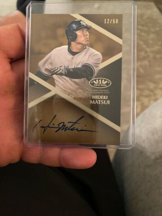Hideki Matsui 2019 Topps Tier One On Card Autograph /50 Auto Yankees 12/50