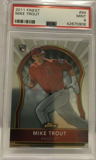 2011 Topps Finest Mike Trout Rc Psa 9