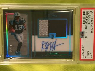 2018 Panini One Football Dj Moore Rookie Auto Patch Rpa Patch /99 Psa 9 7867