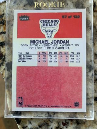 1986 - 1987 Fleer Michael Jordan Chicago Bulls 57 Basketball Card Original? Fake?