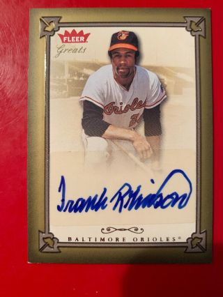 2004 Fleer Greats Of The Game Frank Robinson Autograph Orioles Gba - Fr Hof