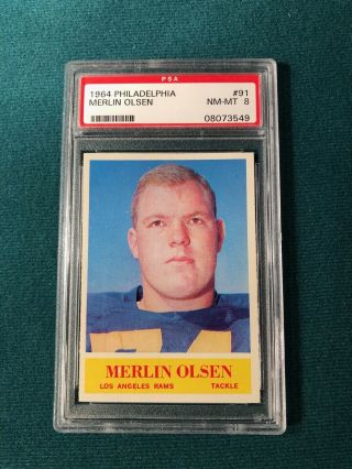 1964 Philadelphia Merlin Olsen 91 Psa 8