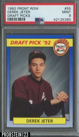 1992 Front Row Draft Picks 55 Derek Jeter Yankees Rc Rookie Psa 9