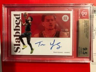 Trae Young Rc 2019 Panini Encased Slabbed Signatures Auto 36/49 - Bgs 9.  5/10