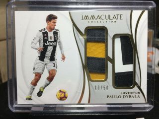 2018 - 19 Immaculate Soccer Paulo Dybala Dual Jumbo Patch 13/50 Juventus