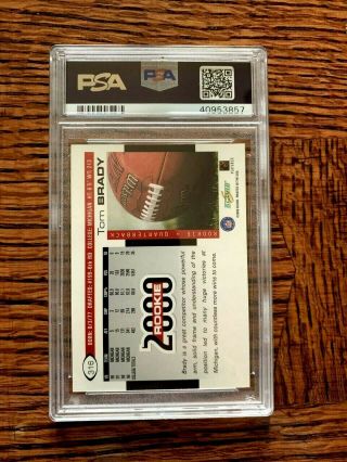 2000 SCORE 316 Tom Brady Rookie Card PSA 8 NM - MT NFL GOAT NE Patriots 6x SB 2