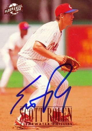 1996 Fleer Excel Scott Rolen In Person Signed Auto Autograph Rookie 212 As084