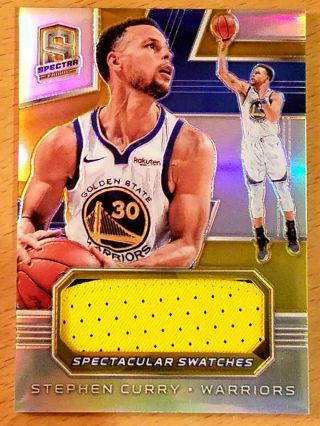Stephen Curry 2018 - 19 Panini Spectra Spectacular Swatches Gold Patch Ssp 9/10