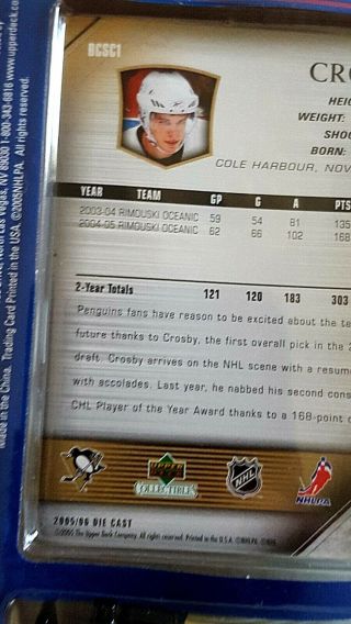 SIDNEY CROSBY Rookie Card Upper Deck Pittsburgh Penguins Diecast Zamboni 4
