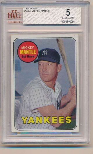 1969 Topps Mickey Mantle 500a Bgs 5 C4521