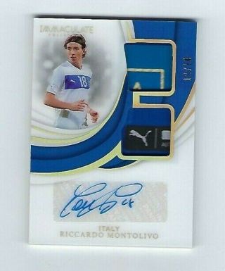 2018 - 19 Panini Immaculate Riccardo Montolivo Auto Jersey Number Patch Ser 12/18