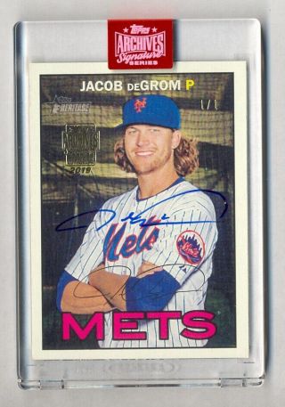 Jacob Degrom 2019 Topps Archives Signature Series Auto Autograph True 1/1 Mets
