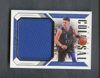 2018 - 19 National Treasures Colossal Luka Doncic Rc Rookie Jumbo Jersey /99