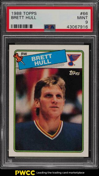 1988 Topps Hockey Brett Hull Rookie Rc 66 Psa 9 (pwcc)